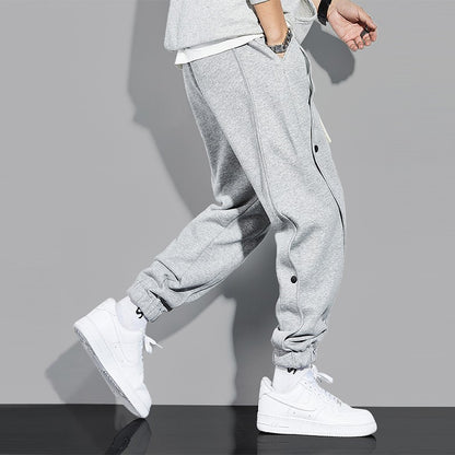 Gray sweatpants for men cuffed long pants