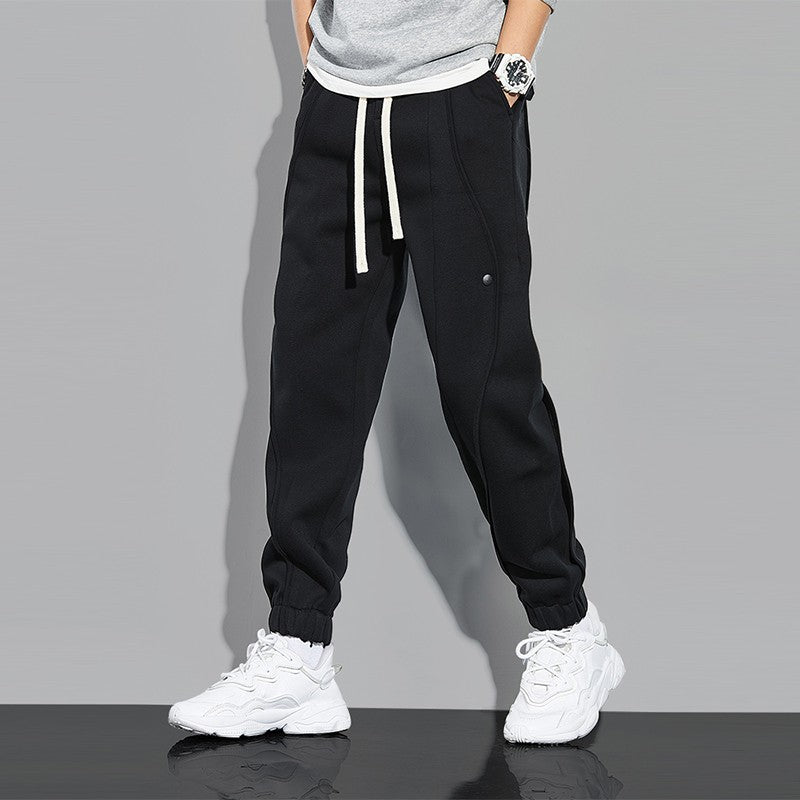 Gray sweatpants for men cuffed long pants