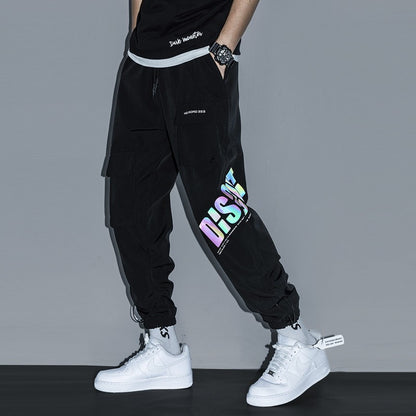 Black velvet overalls joggers for men