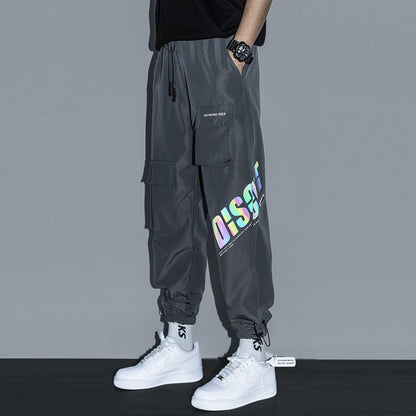 Black velvet overalls joggers for men