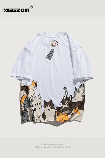 Cart Graphic Print Round Neck Unisex Short Sleeve T-shirt