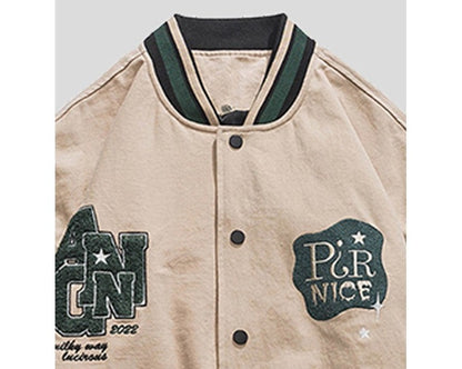 Patchwork loose baseball jersey men's jacket