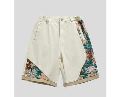 Embroidered Flower Shorts Pants for Men