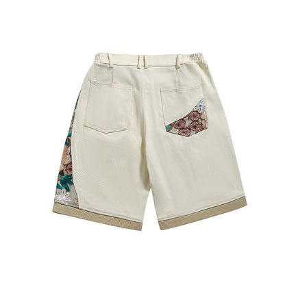 Embroidered Flower Shorts Pants for Men