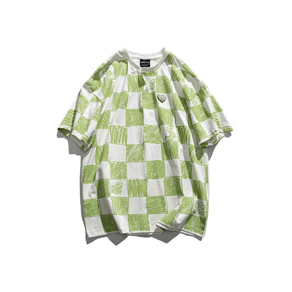 Watercolor checkerboard unisex T-shirts loose fit