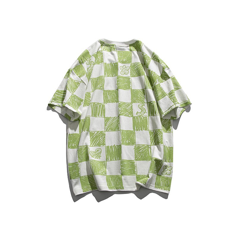 Watercolor checkerboard unisex T-shirts loose fit