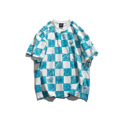 Watercolor checkerboard unisex T-shirts loose fit