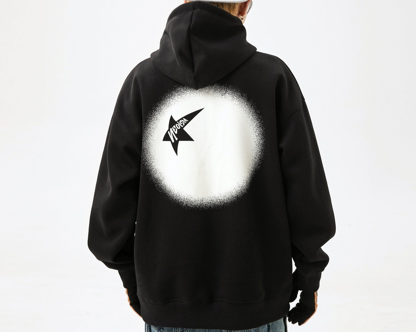 Hoodies foam planet letter print unisex