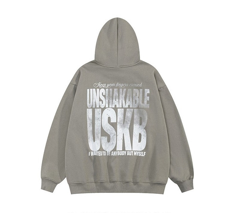 Distressed unisex later print hoodies