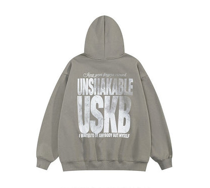 Distressed unisex later print hoodies