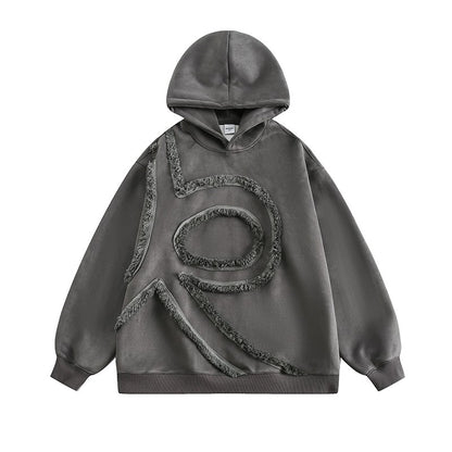 Dark gray laced heavyweight hoodies