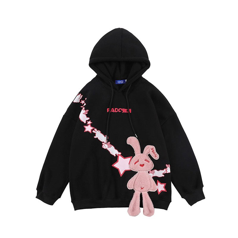 Star escape Rabbit Sticker Fleece Sweetheart for Women