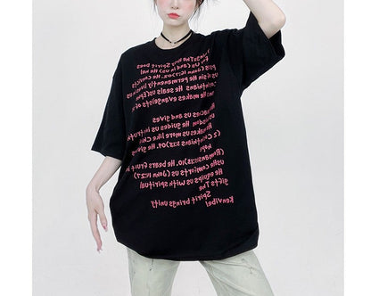 Best retro unisex letter print oversize top