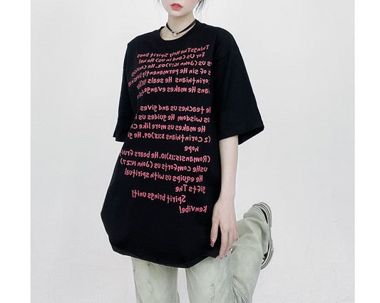 Best retro unisex letter print oversize top