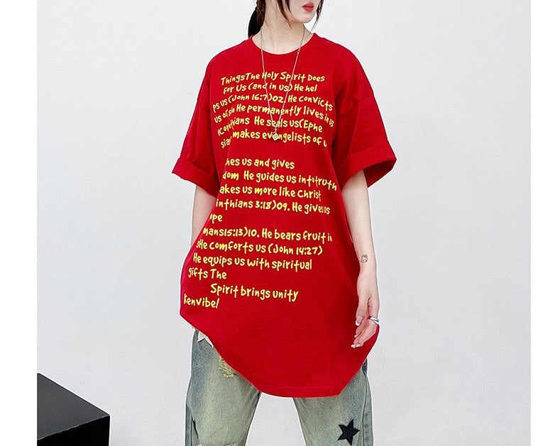 Best retro unisex letter print oversize top