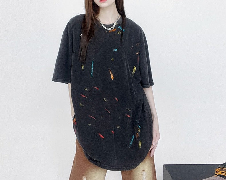 Splash paint oversize unisex loose fit T-shirt