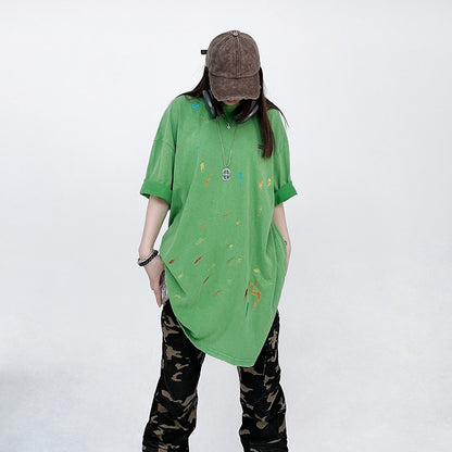 Splash paint oversize unisex loose fit T-shirt