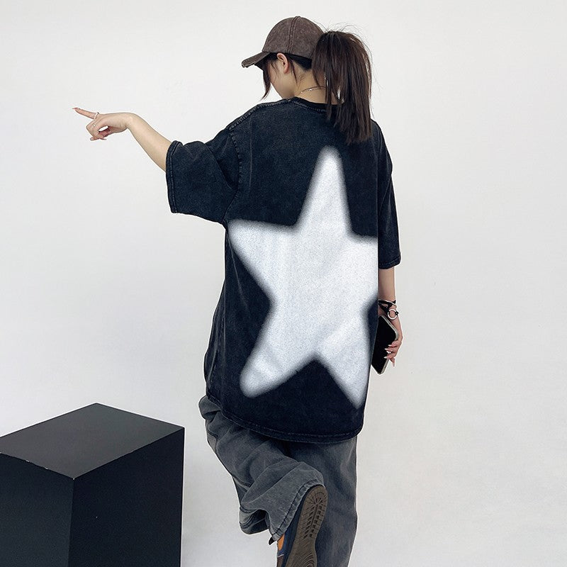 Oversized Star Print Unisex T-shirt