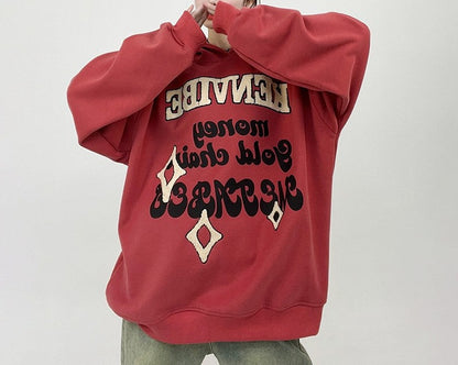 Vintage Water Dice Red Embroidered Unisex Hoodie