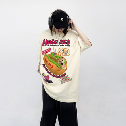 Hot Dog Trendy Retro Unisex Fun Oversize T-shirt