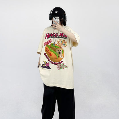 Hot Dog Trendy Retro Unisex Fun Oversize T-shirt