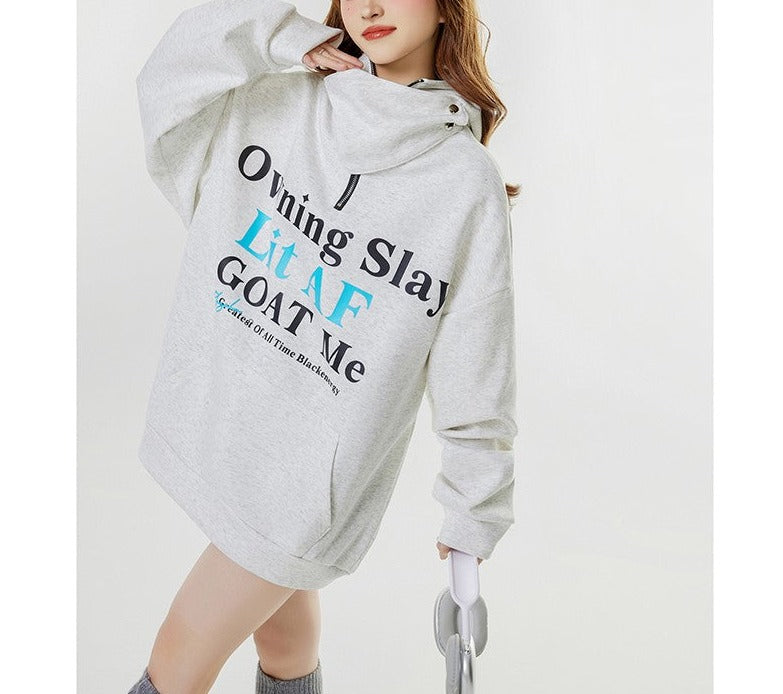 Alphabet Printed Hoodie Unisex Clean fit