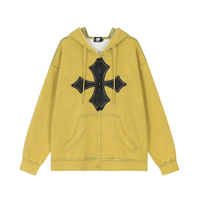 New Patch Embroidered Cross Unisex Hoodies