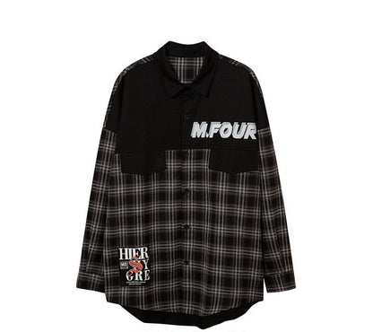 Oversize men's plaid shirt jacket