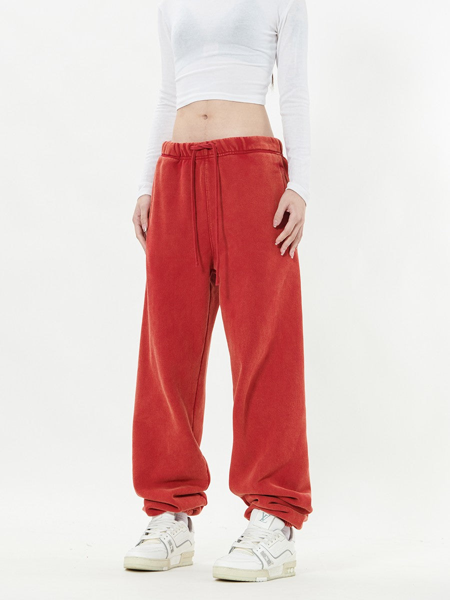 Red blush thick  snowflake hoodie set pants