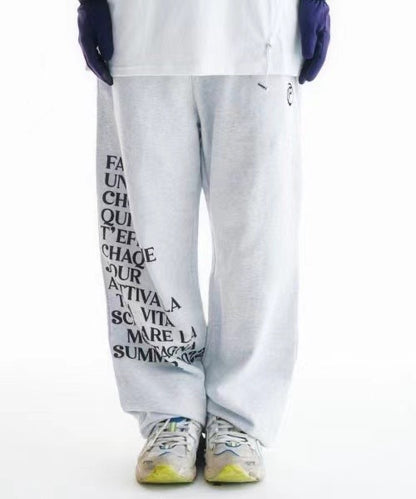 One Side Letter Casual Unisex Sports Pants