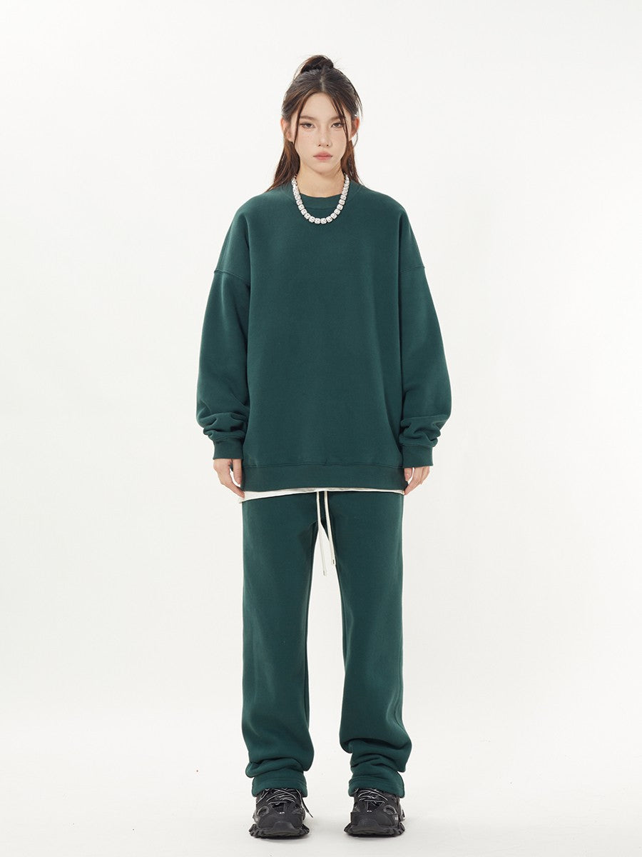 Basic Solid Set Unisex Oversize Loose Hoodies