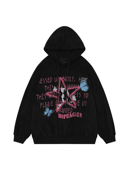 Hoodies Chic Star Graffiti Pullover Women's Loose Fit