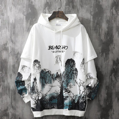 Hoodies hand mad painting men's pullover