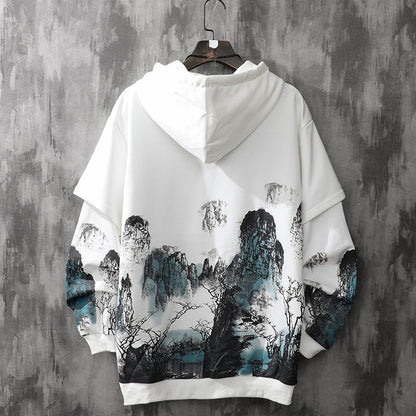 Hoodies hand mad painting men's pullover