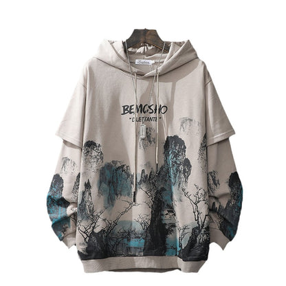 Hoodies hand mad painting men's pullover