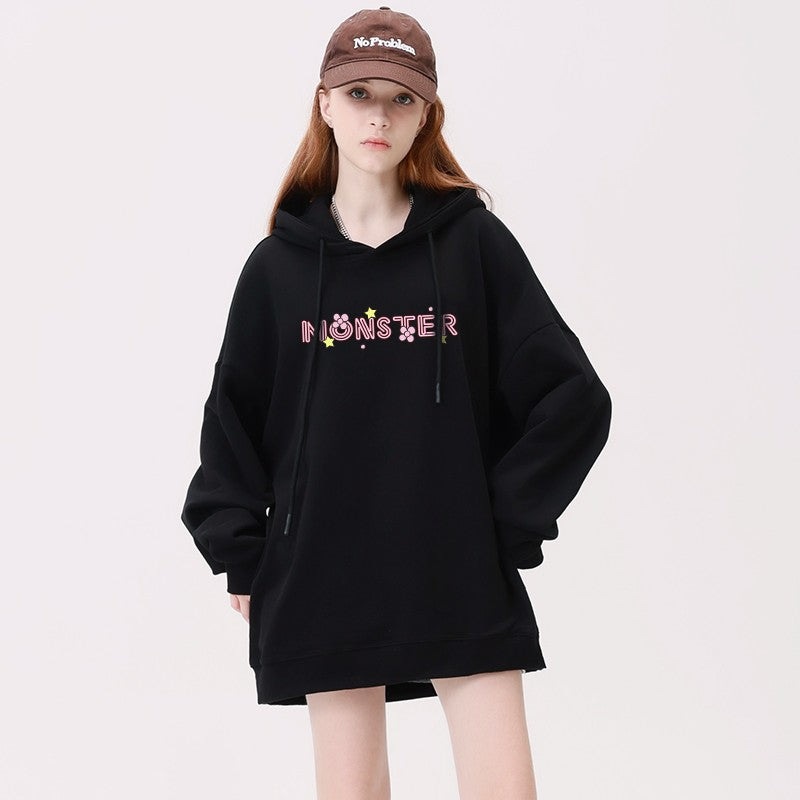 Black sweatshirt women hooded