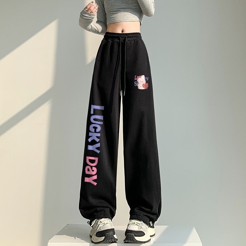 Wide Leg Sweatpants Women's Straight Pants Loose Fit