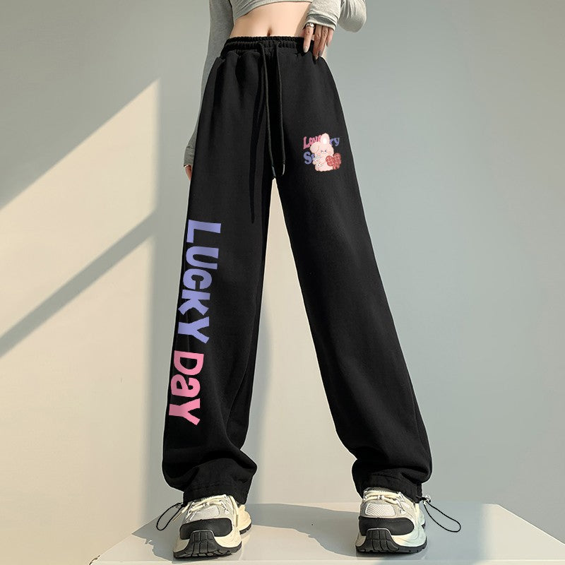 Wide Leg Sweatpants Women's Straight Pants Loose Fit