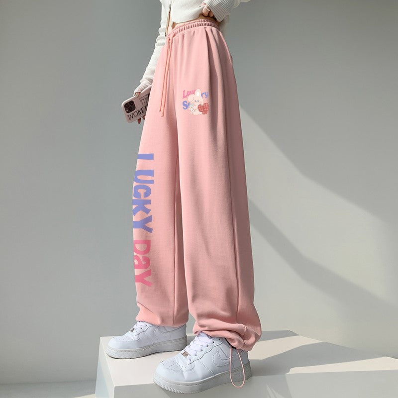 Wide Leg Sweatpants Women's Straight Pants Loose Fit