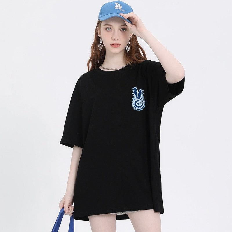 Rabbit short-sleeved t-shirt women's tops design sense