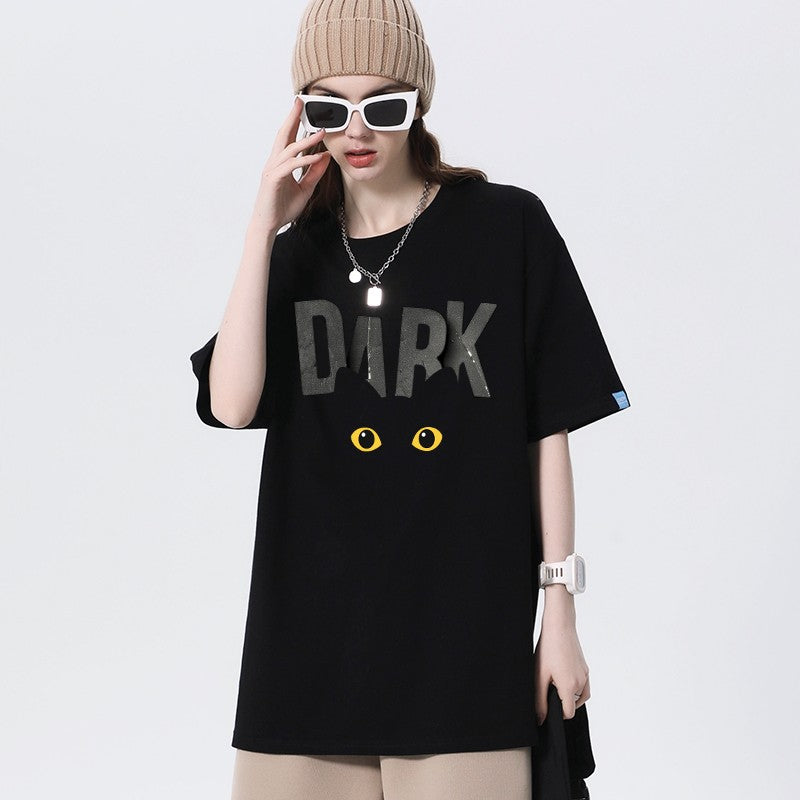 Eye graphic T-shirt women's funny cotton half-sleeved top