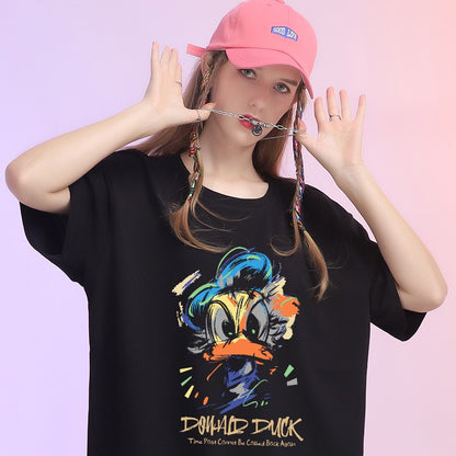 T-shirt Duck Cartoon Short Sleeve Summer Unisex