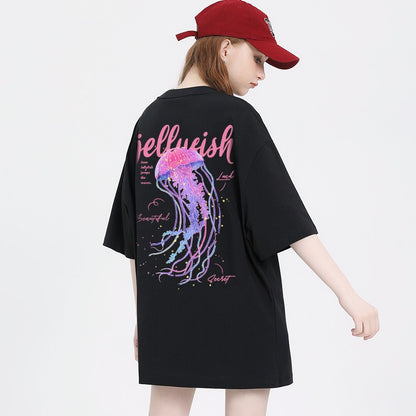 Jellyfish women's short-sleeved cotton summer loose top