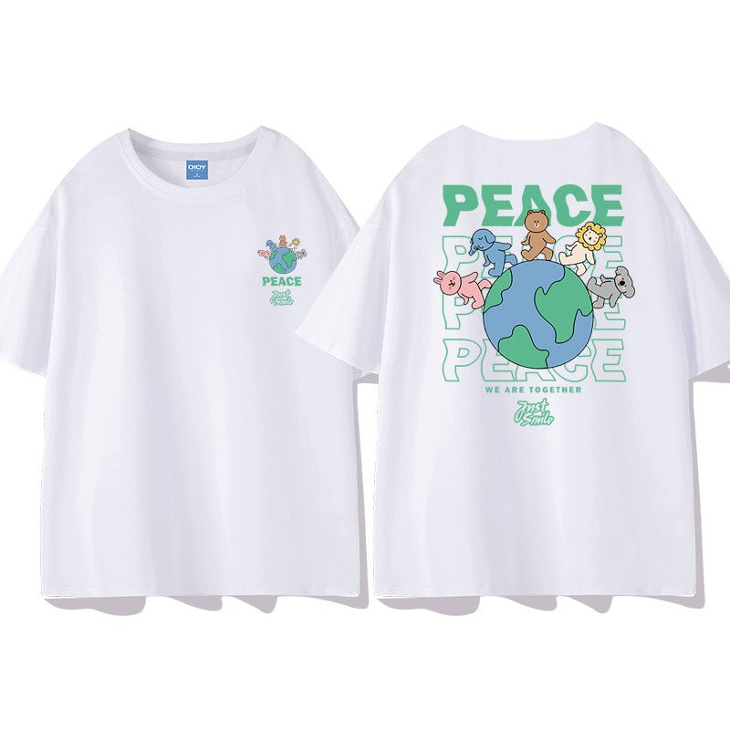 World Peace T-shirt Short Sleeve Top Women's Loose Large Size T-shirt