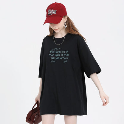 Women camellia t-shirt round neck top