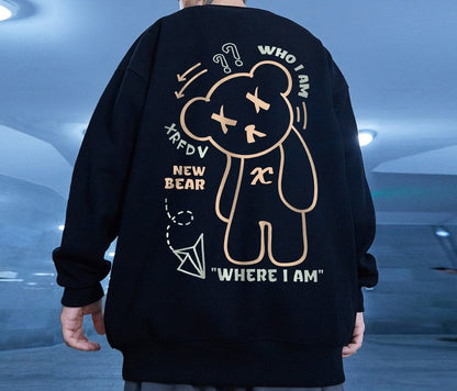 Men's teddy bear couple outfit oversized loose fit