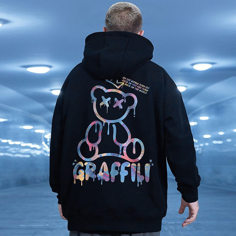 Hoodies oversize hooded sweatshirt unisex bear couple hoodies