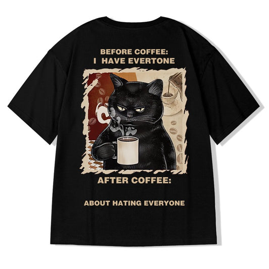 After coffee t-shirts Oversize Summer Cotton Couple T-shirt