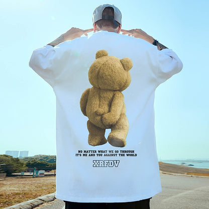 T-shirts bear Unisex high-street summer couple T-shirt