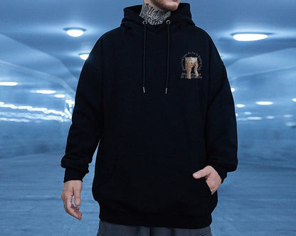 Heavyweight hooded sweatshirt for men